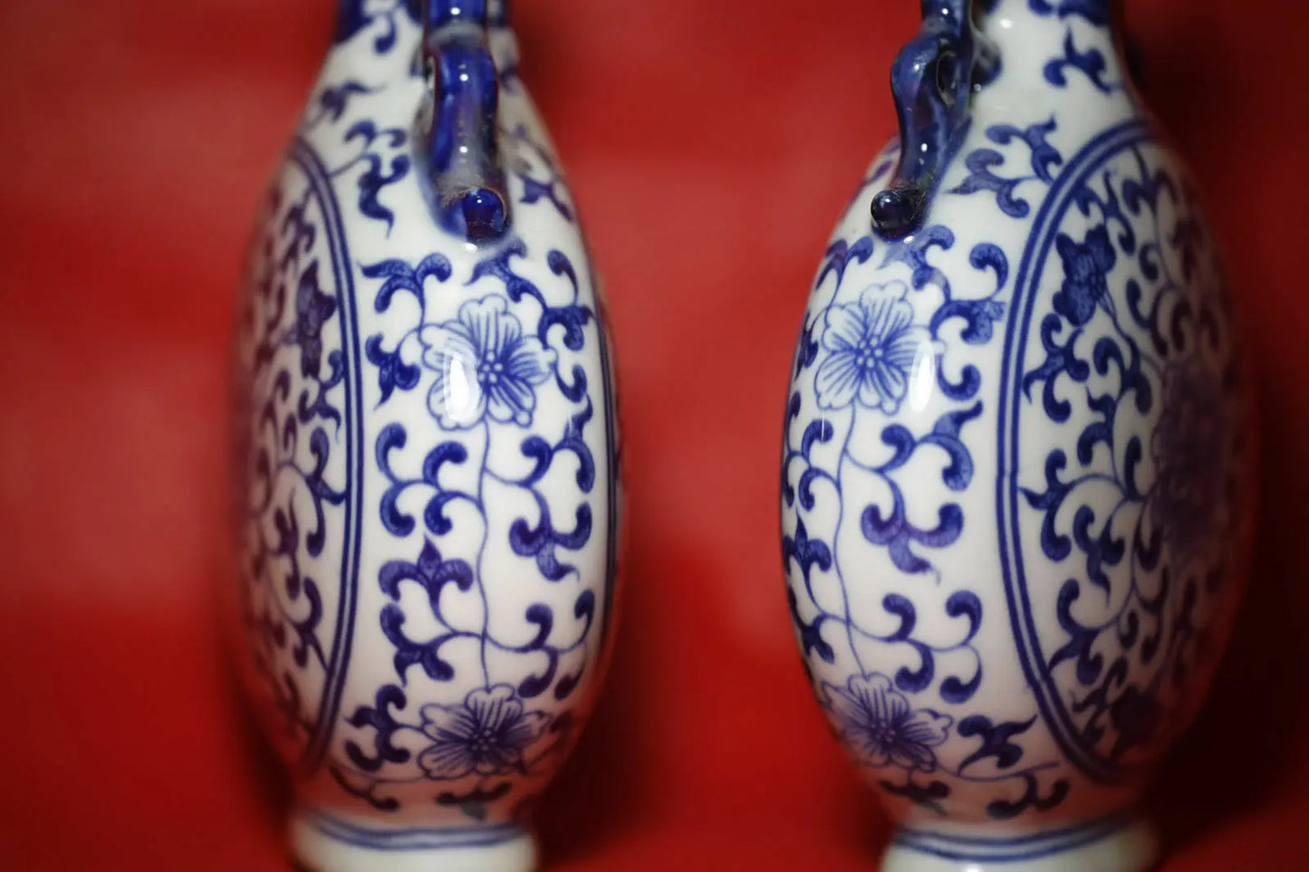 beautiful Blue and white Porcelain flat Vase