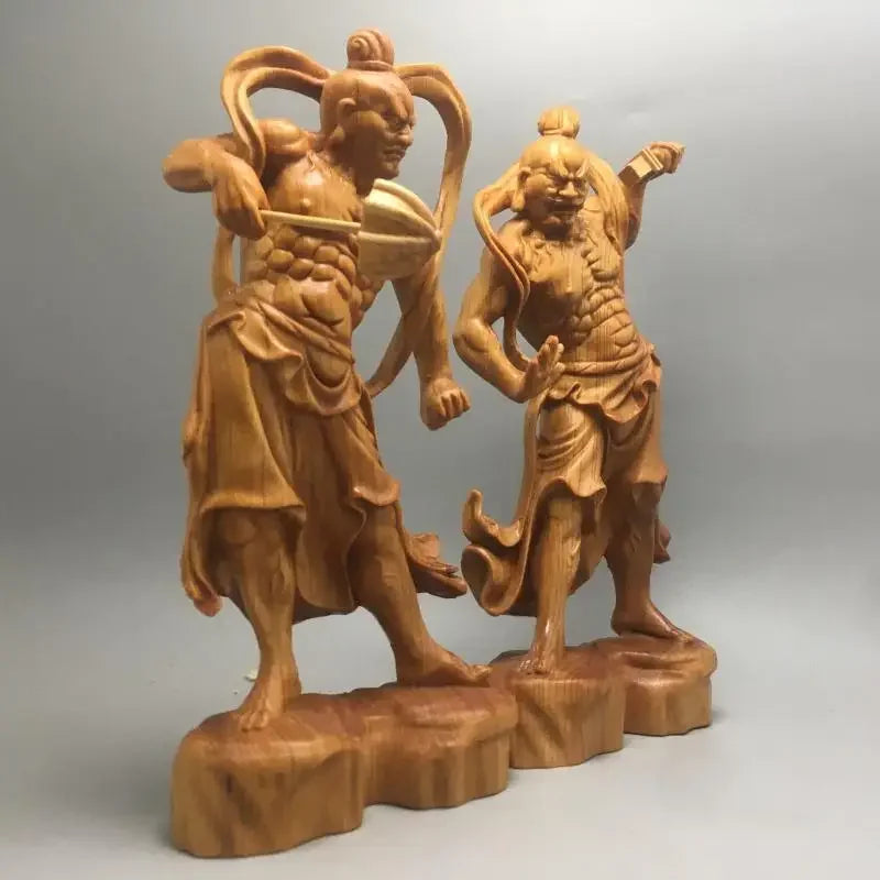 2pcs Chinese Heng Ha Two God Boxwood