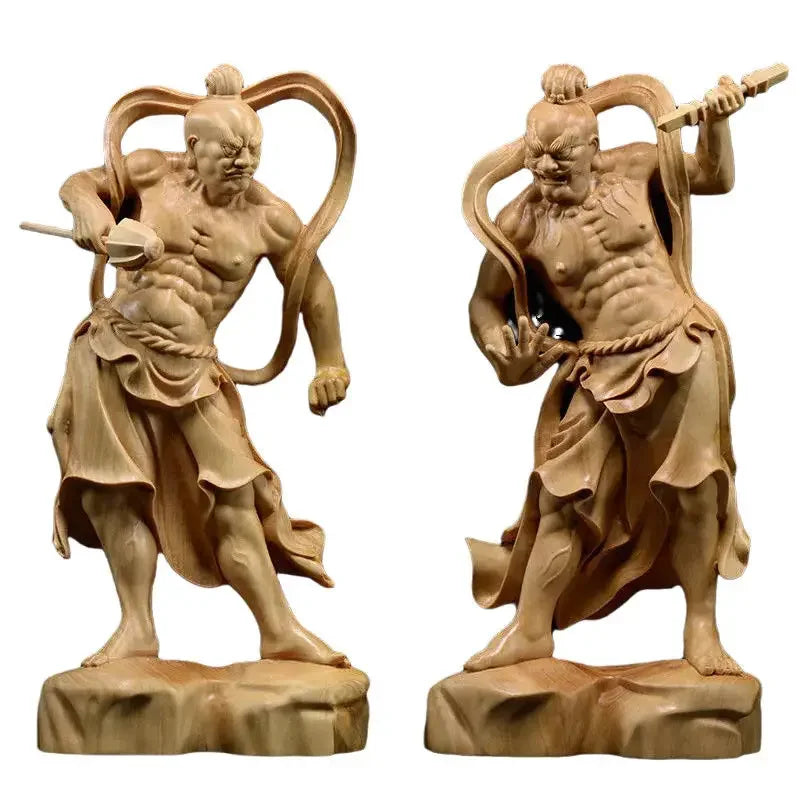 2pcs Chinese Heng Ha Two God Boxwood
