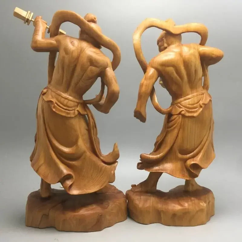 2pcs Chinese Heng Ha Two God Boxwood