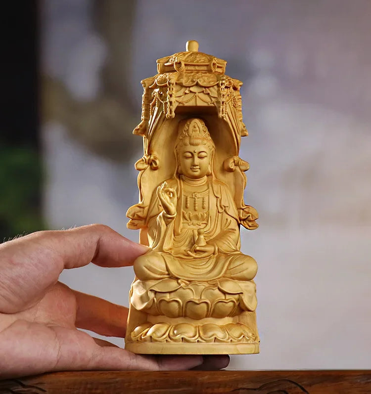 Boxwood Carving Wooden Ornaments Guanyin
