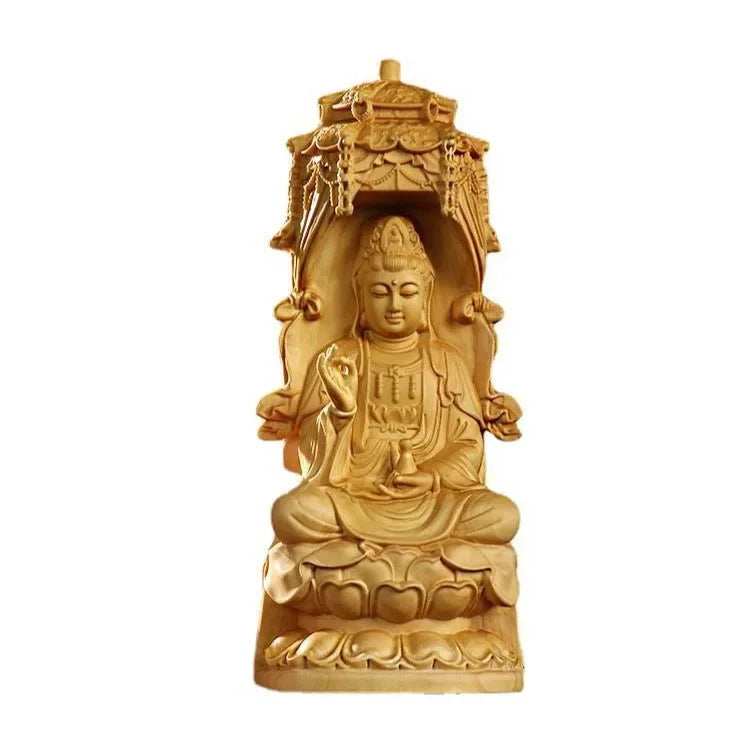 Boxwood Carving Wooden Ornaments Guanyin