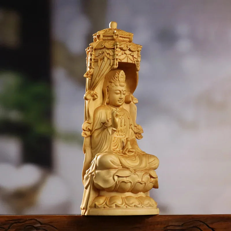 Boxwood Carving Wooden Ornaments Guanyin