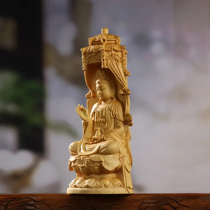 Boxwood Carving Wooden Ornaments Guanyin
