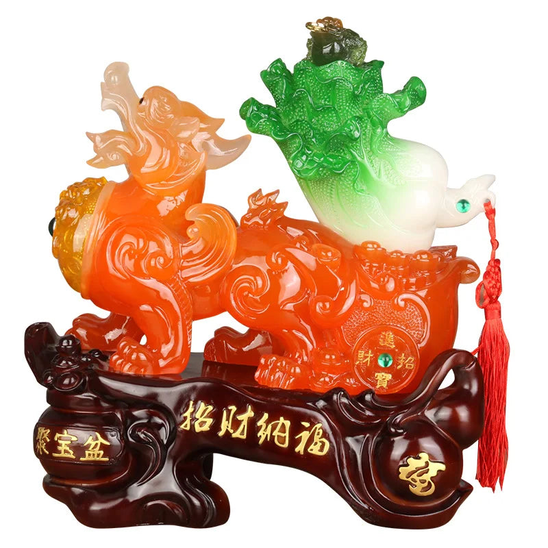 Chinese Lucky Money Pixiu Resin Ornaments Crafts