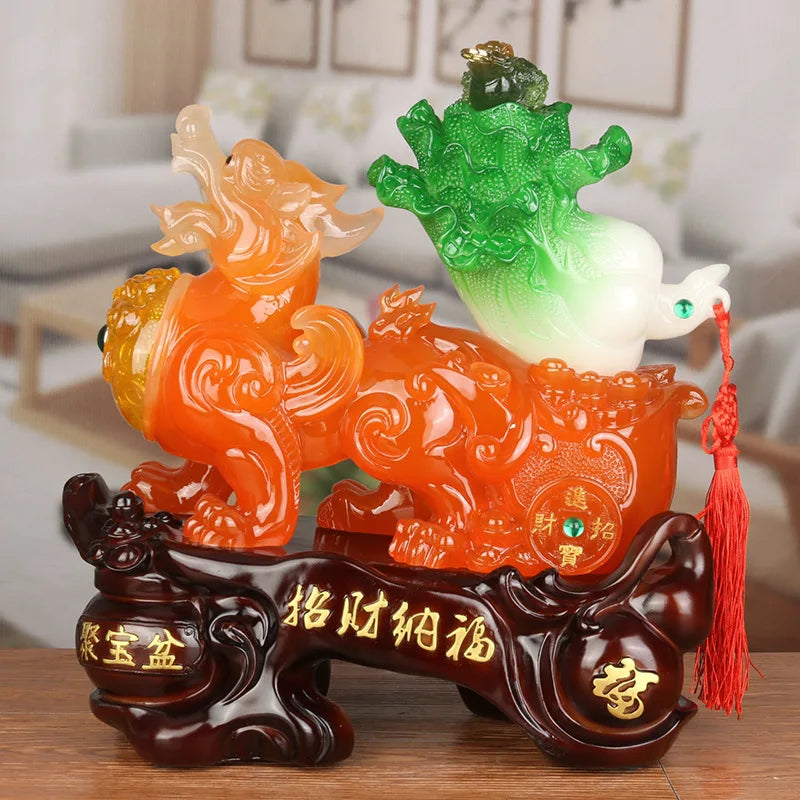 Chinese Lucky Money Pixiu Resin Ornaments Crafts