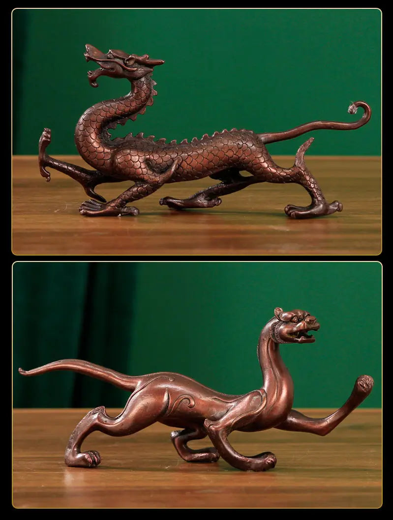 Copper Four Animals Ornament Spirit Beast Ornament Green Dragon