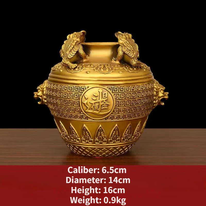 Copper Gold Toad Treasure Bowl