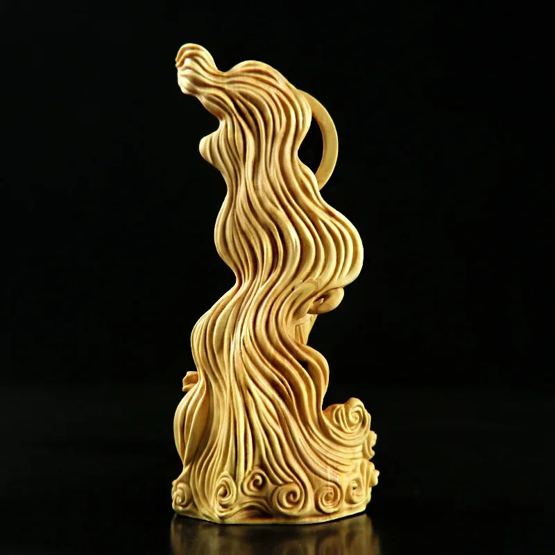 Feng Shui Boxwood Buddha Carving Guanyin