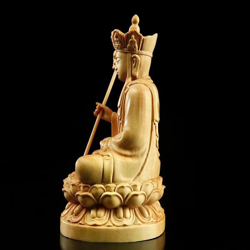 Feng Shui Boxwood Carving Ksitigarbha Bodhisattva