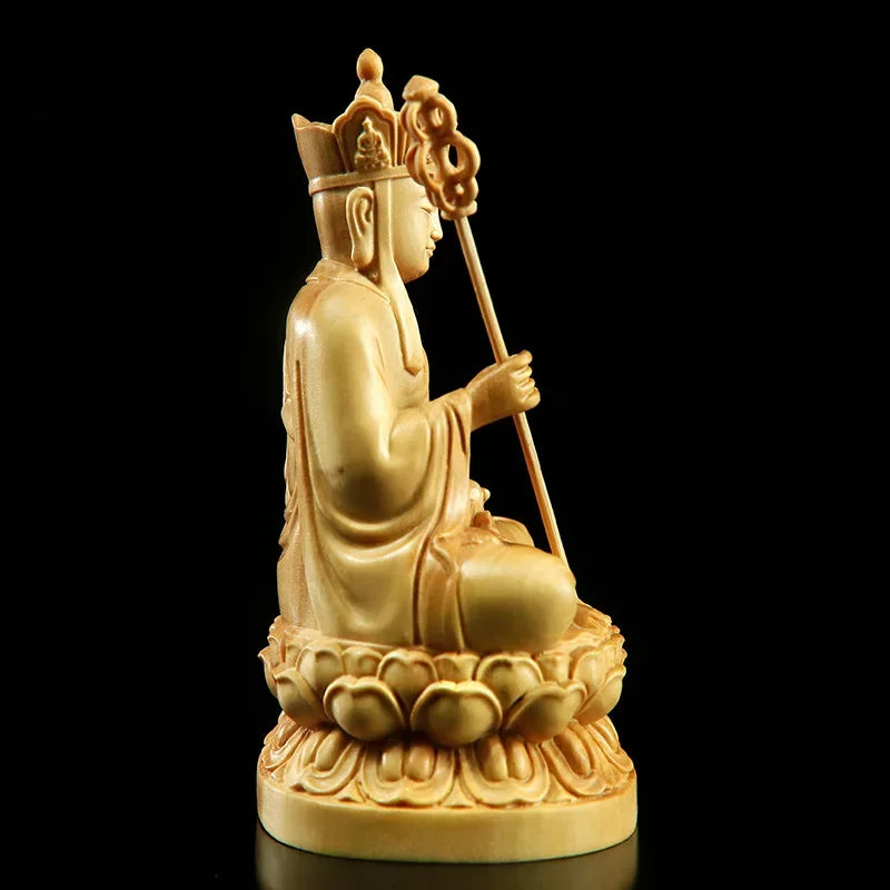 Feng Shui Boxwood Carving Ksitigarbha Bodhisattva