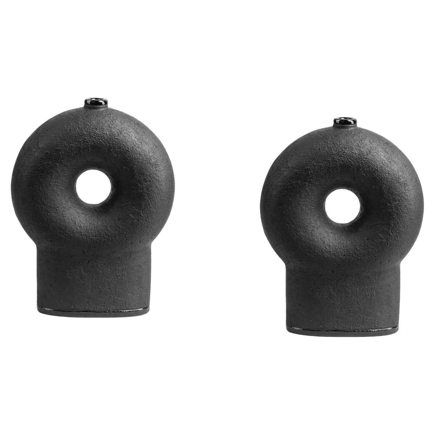 Nordic Style Creative Design Home Decor Vase Matte White Decorative Ceramic Donut Flower Vases for Living Room