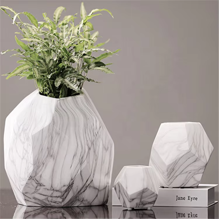 Elegant Design Geometry Fluted Design Ceramic Home Decorative Custom Flowers Vases No reviews yet