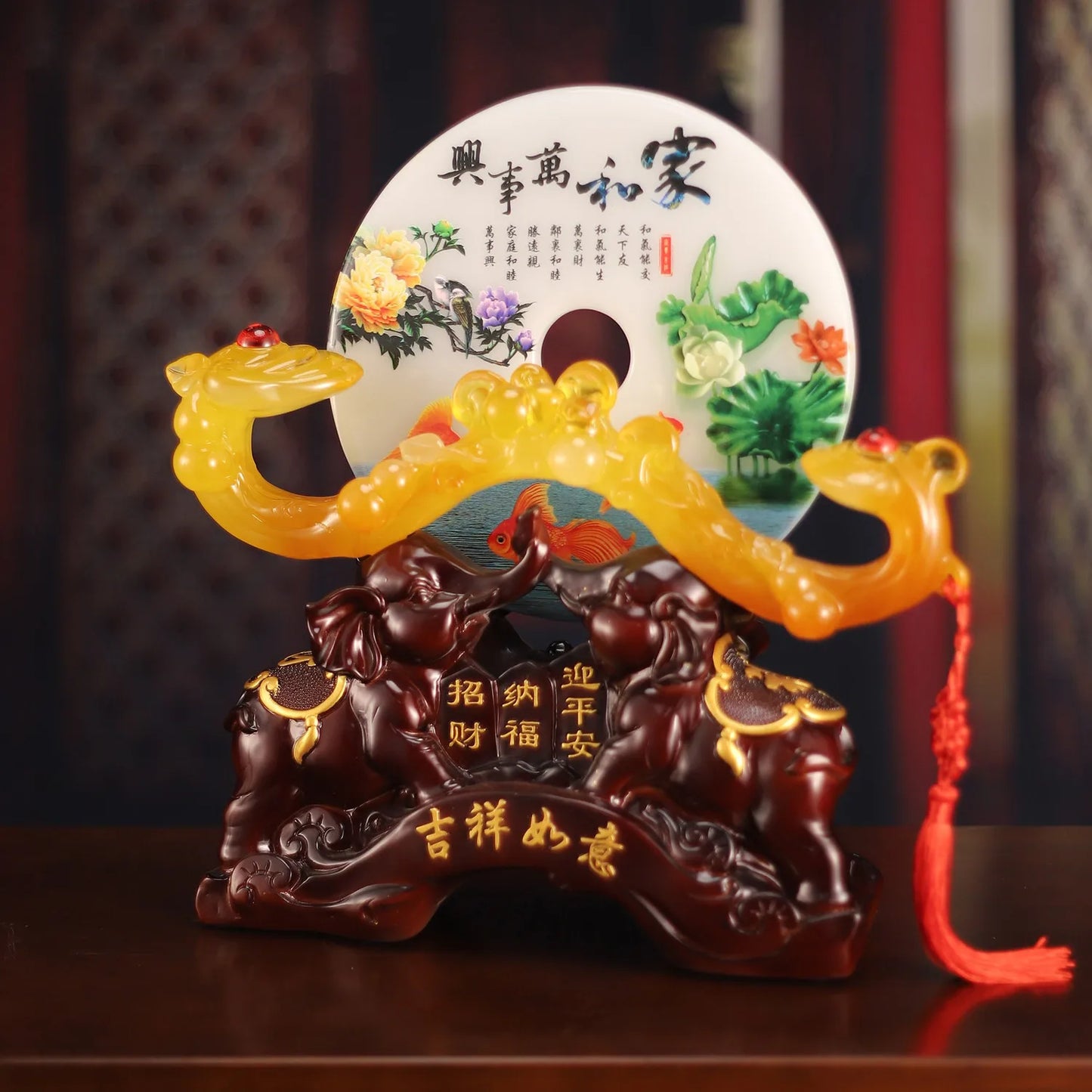 Housewarming Elephant Peace Button Ornament