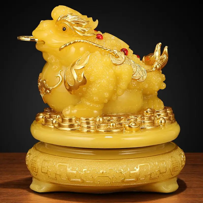 Inviting Wealth Brave Ornament Rotating Golden