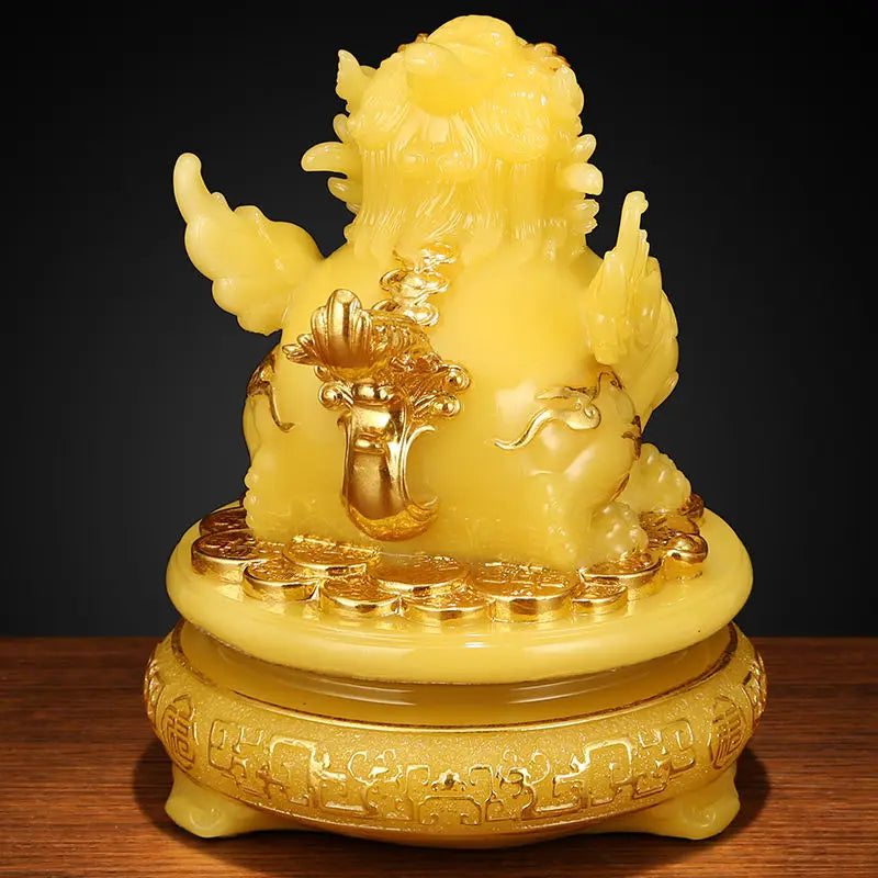 Inviting Wealth Brave Ornament Rotating Golden