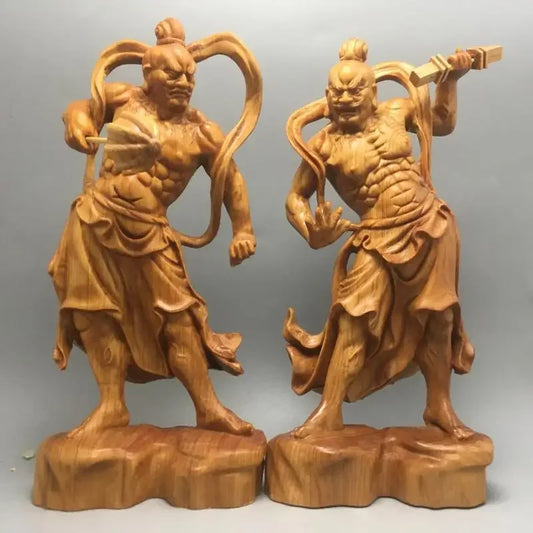 2pcs Chinese Heng Ha Two God Boxwood