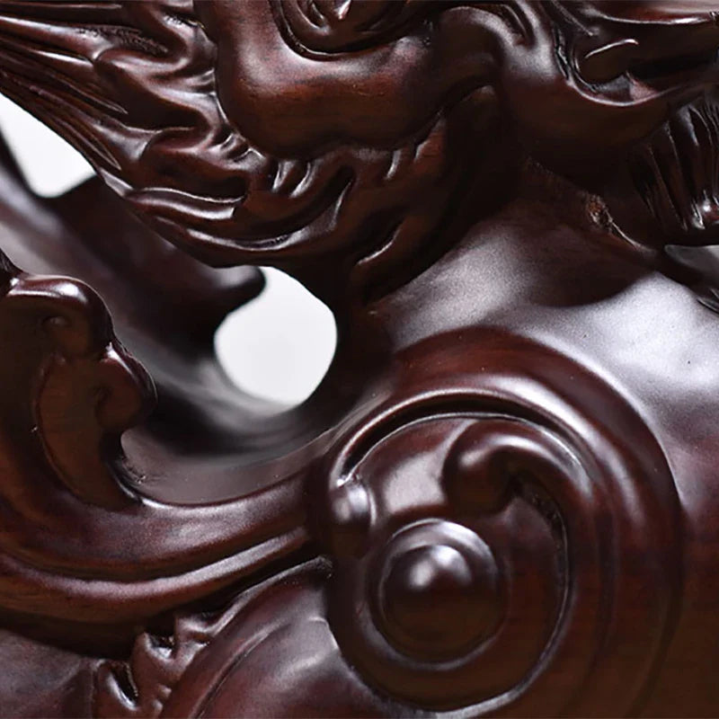 2pcs Pixiu Sculpture Solid Wood Decor