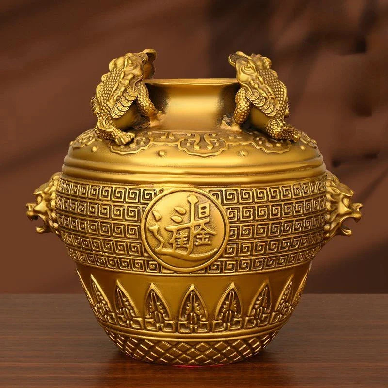 Copper Gold Toad Treasure Bowl