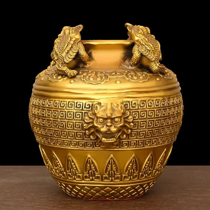 Copper Gold Toad Treasure Bowl