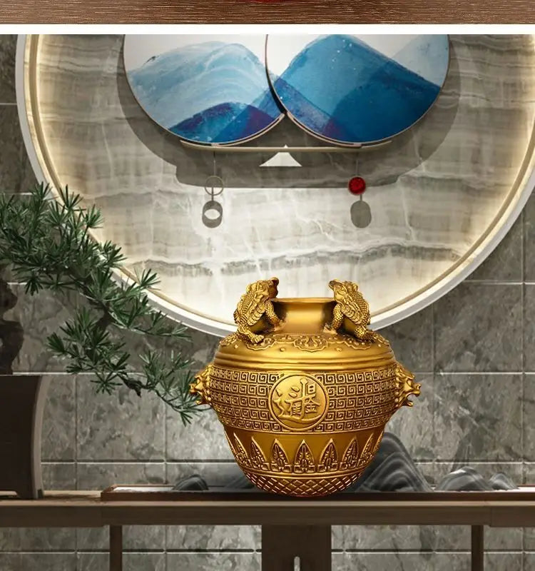 Copper Gold Toad Treasure Bowl