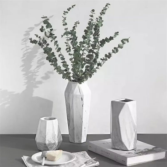 Elegant Design Geometry Fluted Design Ceramic Home Decorative Custom Flowers Vases No reviews yet