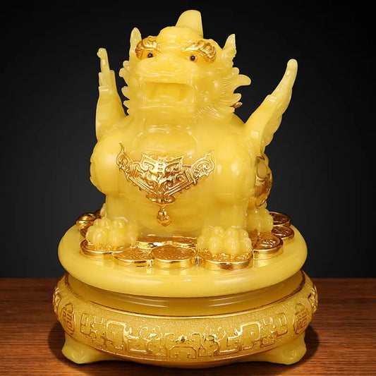 Inviting Wealth Brave Ornament Rotating Golden