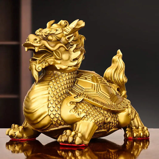 Vintage Style Full Copper Animal Dragon Turtle Ornament